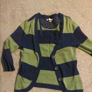 Striped Green and Blue Women's Sweater